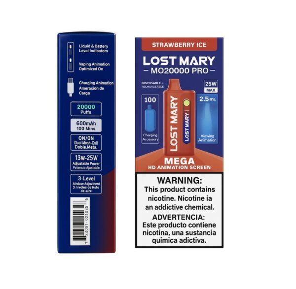 Vaper Lost Mary Pro – Strawberry Ice - 20.000 Puff