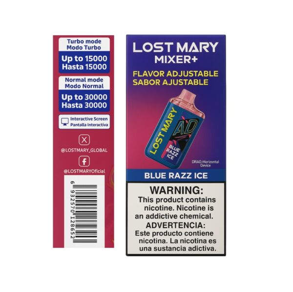 Vaper Lost Mary Mixer – Blue Razz Ice - 30.000 Puff