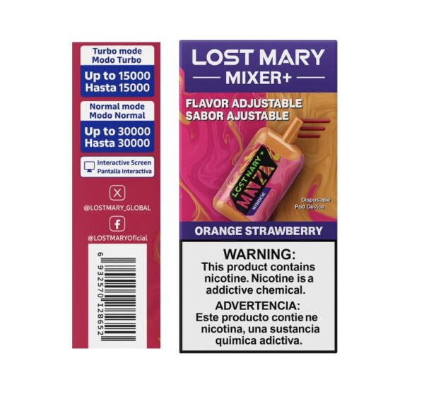 Vaper Lost Mary Mixer – Orange Strawberry - 30.000 Puff