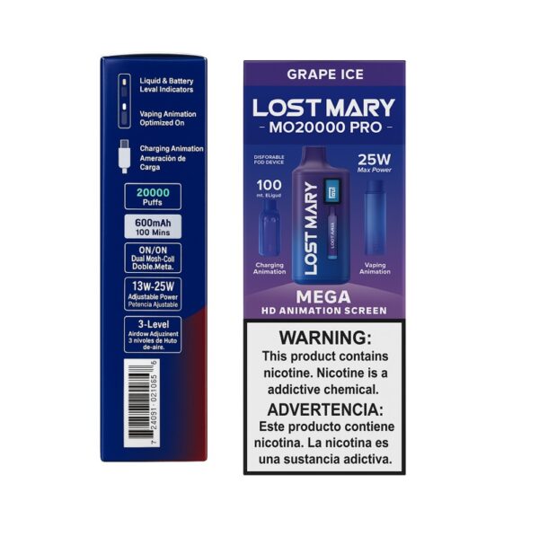 Vaper Lost Mary Pro – Grape Ice - 20.000 Puff