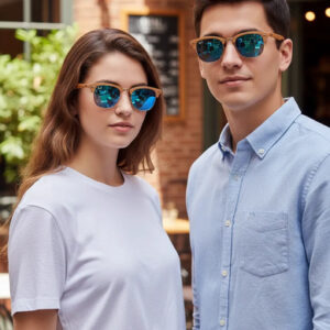 Lente De Sol Rb3016 Clubmaster Madera 1180/7q Unisex Talle M