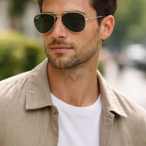 Lentes De Sol Rb8125 Aviator Titanio 9143 - Talle M